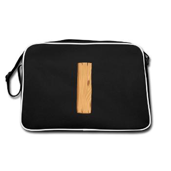 Wooden slats light brown edged - Retro Bag - black/white - Back