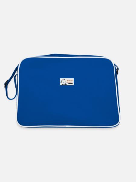 Reitschule Schraut Logo - Retro Tasche - Blau/Weiß - Hinten