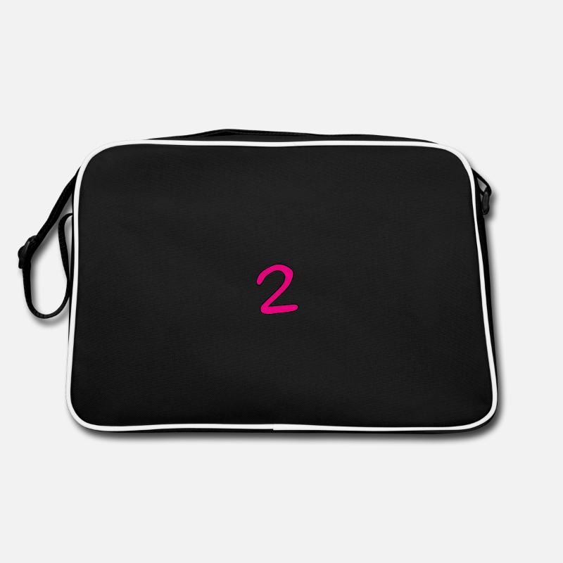 2 in pink - Retro Tasche - Schwarz/Weiß