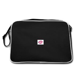 Kussmund - Retro Tasche - Schwarz/Weiß - Hinten
