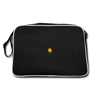 Sunflower summer flower garden meadow yellow nature - Retro Bag - black/white - Back
