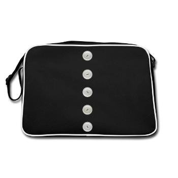 Bouton Boutons Illusion 5 Faux Pois Drôle Chic - Sac Retro - noir/blanc - Dos