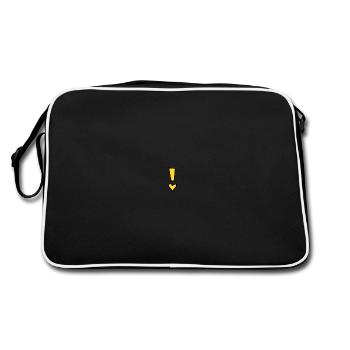 Exclamation mark yellow - Retro Bag - black/white - Back