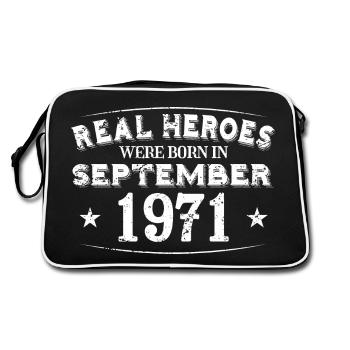 Real Heroes were born in September 1971 Birthday - Retro Bag - black/white - Back