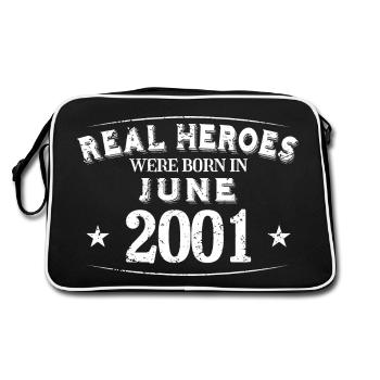 Real Heroes sont nés en juin 2001 Anniversaire - Sac Retro - noir/blanc - Dos