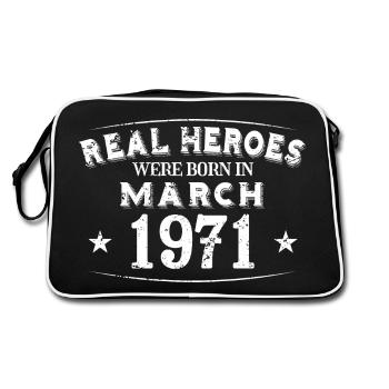 Real Heroes were born in March 1971 Birthday - Retro Bag - black/white - Back