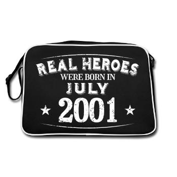 Real Heroes sont nés en juillet 2001 Anniversaire - Sac Retro - noir/blanc - Dos