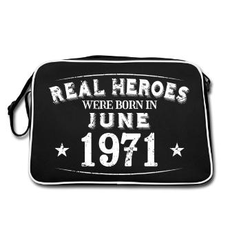 Real Heroes were born in June 1971 Birthday - Retro Bag - black/white - Back
