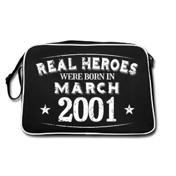 Real Heroes sont nés en Mars 2001 Anniversaire - Sac Retro - noir/blanc - Dos
