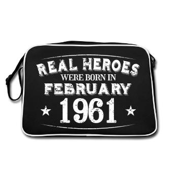 Real Heroes sont nés en février 1961 Anniversaire - Sac Retro - noir/blanc - Dos
