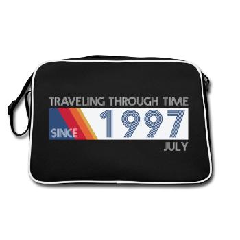 Funny Time Travel Birthday Design July 1997 - Retro Bag - black/white - Back