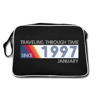 Funny Time Travel Birthday Design January 1997 - Retro Bag - black/white - Back