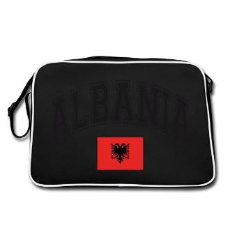 Drapeau de l’Albanie - Sac Retro - noir/blanc - Dos