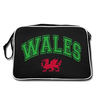 Wales Flag - Retro Bag - black/white - Back
