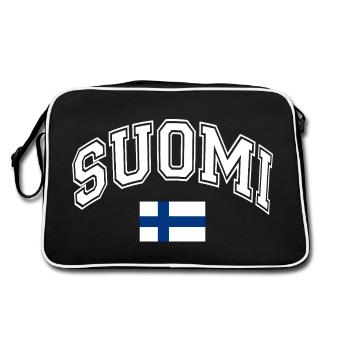 Drapeau de la Finlande - Sac Retro - noir/blanc - Dos