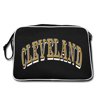 Cleveland - Retro Tasche - Schwarz/Weiß - Hinten