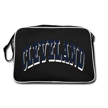 Cleveland - Retro Tasche - Schwarz/Weiß - Hinten