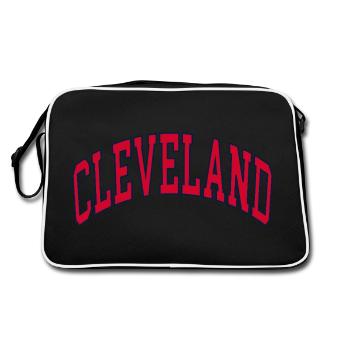 Cleveland - Retro Tasche - Schwarz/Weiß - Hinten