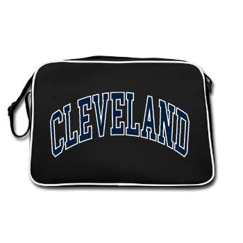 Cleveland - Retro Tasche - Schwarz/Weiß - Hinten