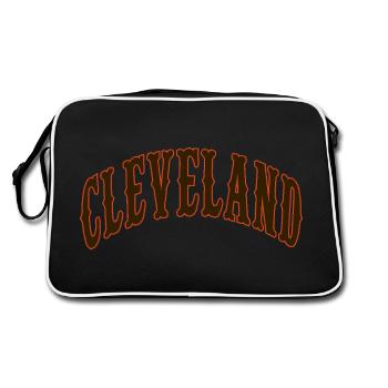 Cleveland - Retro Tasche - Schwarz/Weiß - Hinten