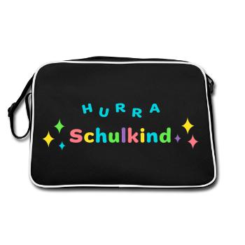 HURRA SCHULKIND - Einschulung Erstklässler - Retro Tasche - Schwarz/Weiß - Hinten