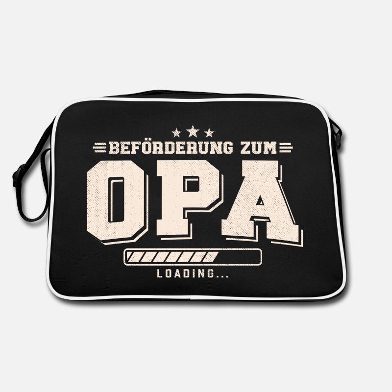 Beförderung zum Opa loading - Retro Tasche - Schwarz/Weiß