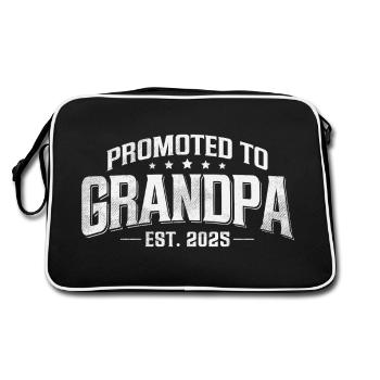 Beförderung zum Opa 2025 - Retro Tasche - Schwarz/Weiß - Hinten