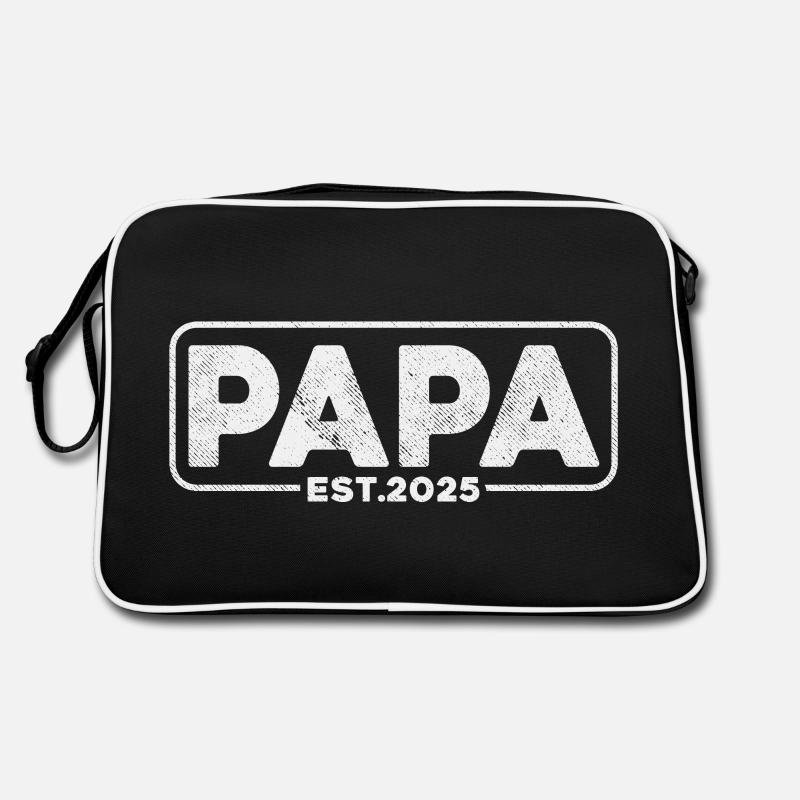 Papa 2025 - Retro Tasche - Schwarz/Weiß