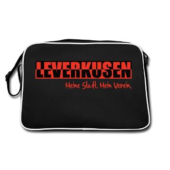Leverkusen - Meine Stadt - Mein Verein - Fußball - Retro Tasche - Schwarz/Weiß - Hinten
