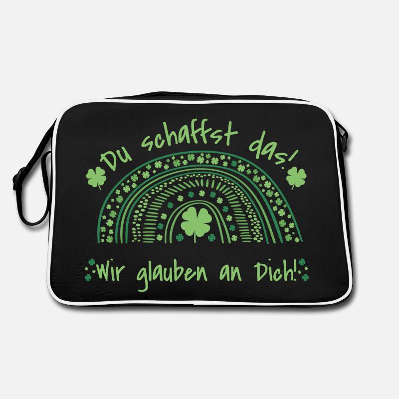 Du schaffst das! Wir glauben an dich Glücksbringer Retro Tasche