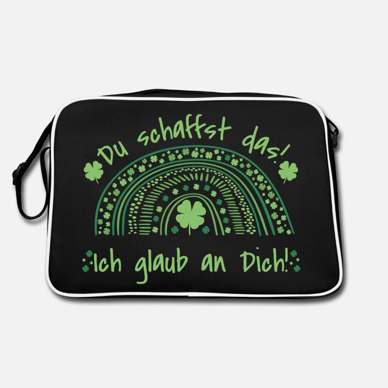 Du schaffst das - Ich glaub an dich - Mut machen - Retro Tasche - Schwarz/Weiß
