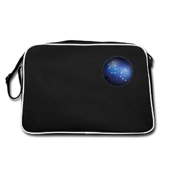 Sternzeichen Jungfrau Universum - Retro Tasche - Schwarz/Weiß - Hinten