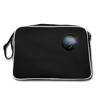 Sternzeichen - Löwe - Universum - Retro Tasche - Schwarz/Weiß - Hinten