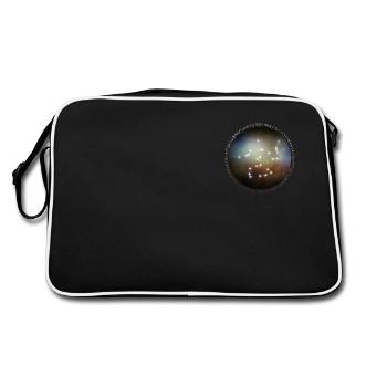 Sternzeichen - Schütze - Universum - Retro Tasche - Schwarz/Weiß - Hinten