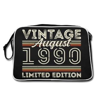 August 1990 Legend since August 1990 Vintage 1990 - Retro Bag - black/white - Back