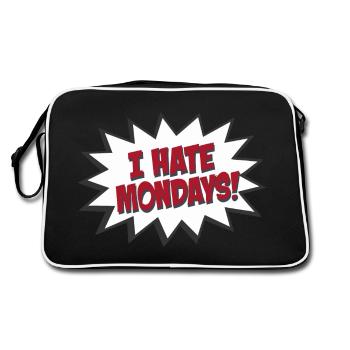 Speech Bubble I Hate Mondays - Retro Bag - black/white - Back