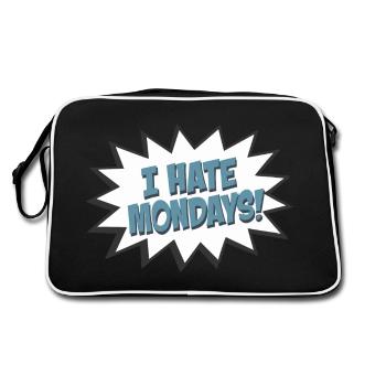 Speech Bubble I Hate Mondays - Retro Bag - black/white - Back