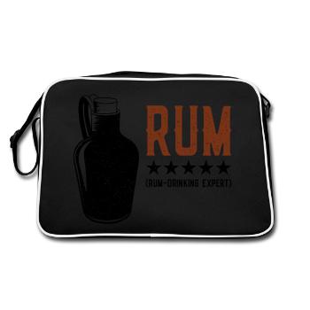 Rum - Drinking Expert Rumtrinker - Retro Tasche - Schwarz/Weiß - Hinten