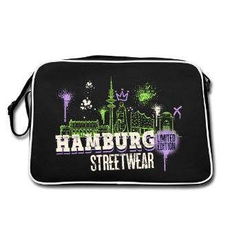 Hamburg Skyline City Germany Graffiti - Retro Bag - black/white - Back