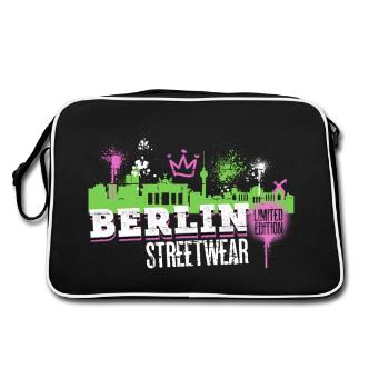 Berlin Skyline City Germany Graffiti Art - Retro Bag - black/white - Back