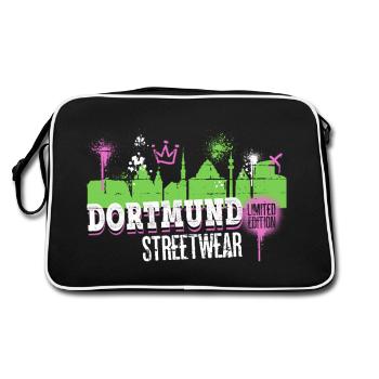 Dortmund Skyline City Germany Graffiti - Retro Bag - black/white - Back