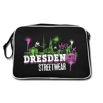 Dresden Skyline City Germany Graffiti - Retro Bag - black/white - Back
