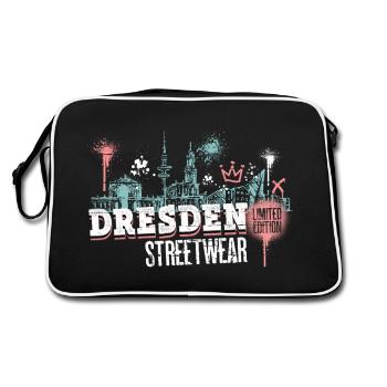 Dresden Skyline City Germany Graffiti - Retro Bag - black/white - Back
