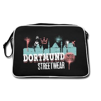 Dortmund Skyline City Germany Graffiti - Retro Bag - black/white - Back