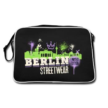 Berlin Skyline City Germany Graffiti Art - Retro Bag - black/white - Back