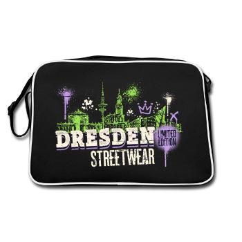 Dresden Skyline City Germany Graffiti - Retro Bag - black/white - Back