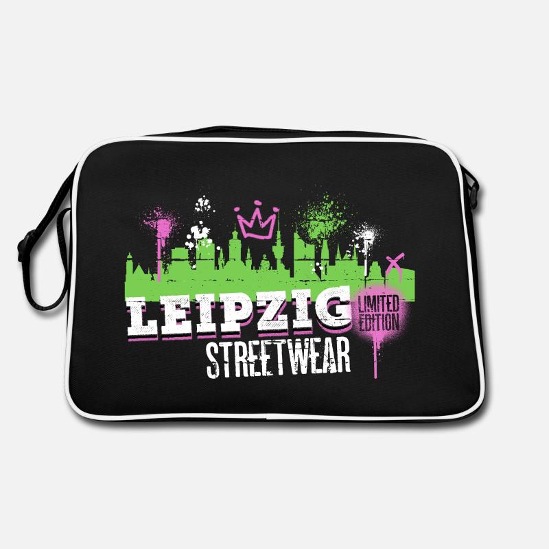 Leipzig Skyline City Germany Graffiti Art Retro Bag