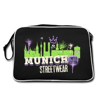 Munich Munich Skyline Ville Allemagne Graffiti - Sac Retro - noir/blanc - Dos