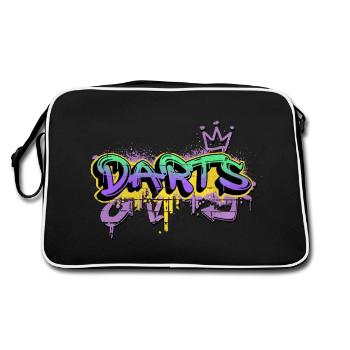Fléchettes Dart Graffiti Pulvérisateur Joueur de fléchettes - Sac Retro - noir/blanc - Dos