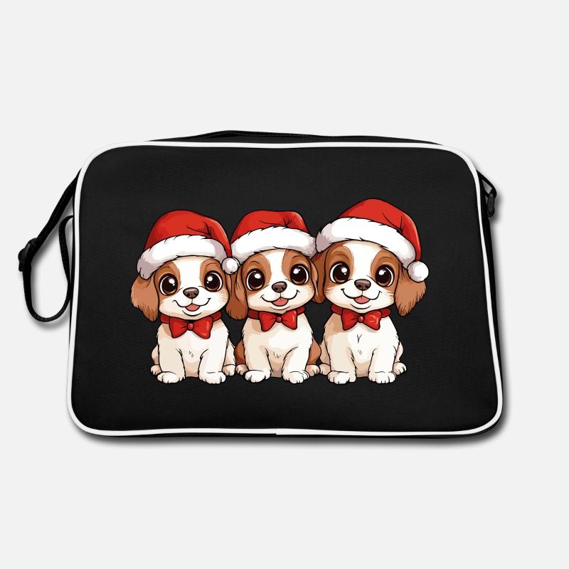 Chiens Noël Mignon Mignon Noël Noël Sac Retro